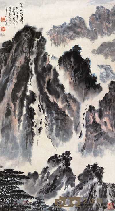 孙雪泥 1963年作 夏山新霁 立轴 38×69cm